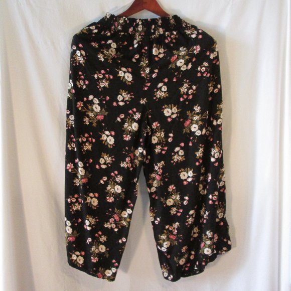 American Eagle Pants - American Eagle Women's Pull On Capris Sz XS Elastic Waist Black w\ Flora…